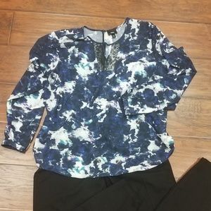 Mossimo long sleeve blouse sz XL multi color